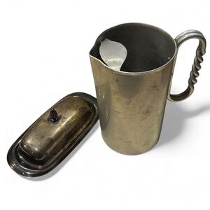 Rogers Christmas Duo! Silver-plate Butter Dish + Water/Tea Pitcher For Table
